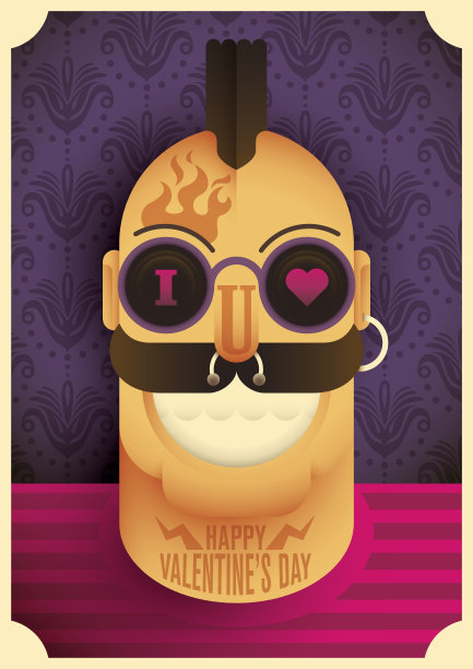 情人节漫画插画。图片下载