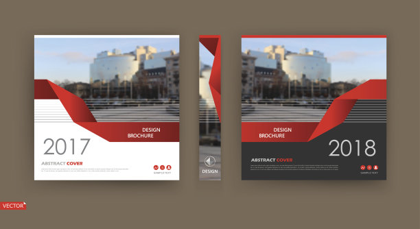 设计的商业小册子封面，信息横幅框架，标题页模型集，技术传单模型或广告文本字体。现代矢量首页艺术与城市城市街道纹理。红色三角形图形图标图片下载