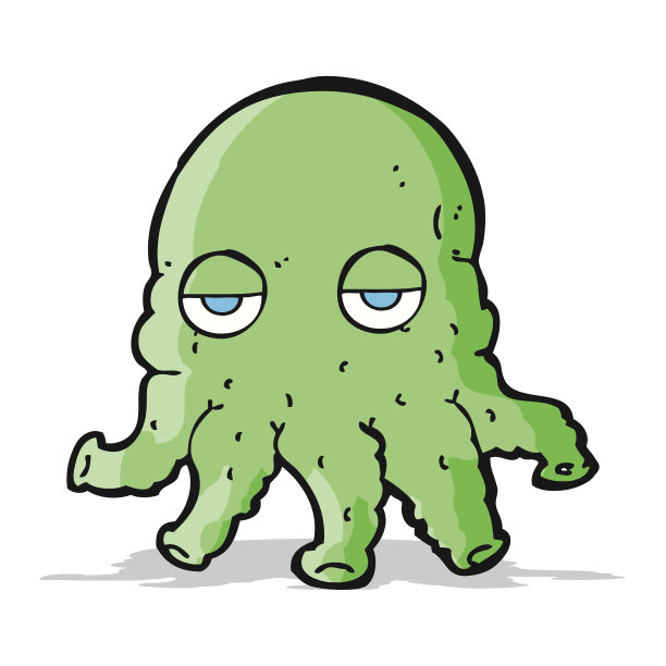 卡通外星人鱿鱼脸图片下载