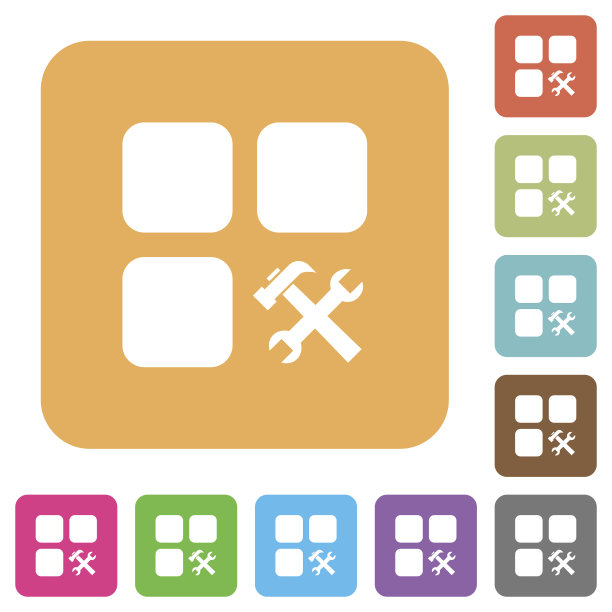 组件工具圆角的方形平面图标图片下载