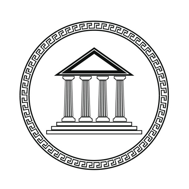 希腊黑色剪影寺庙图片下载