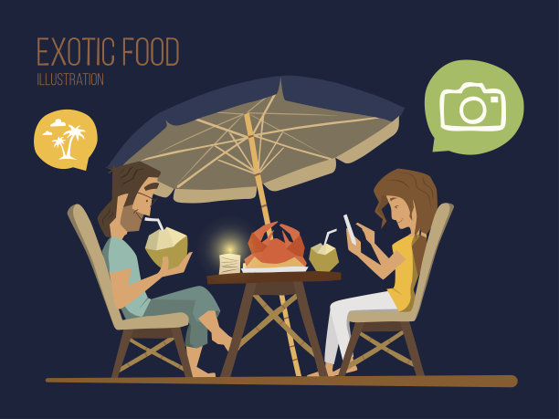 浪漫的晚上咖啡馆素材图片