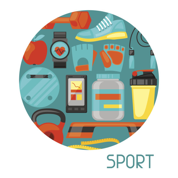 运动和健康的生活方式背景与健身图标。图像可以图片下载