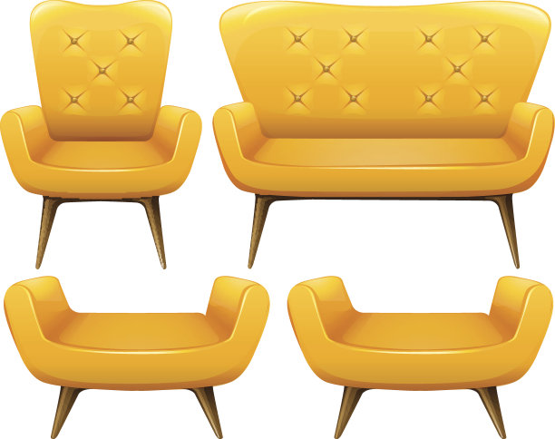 不同设计的黄色椅子图片下载
