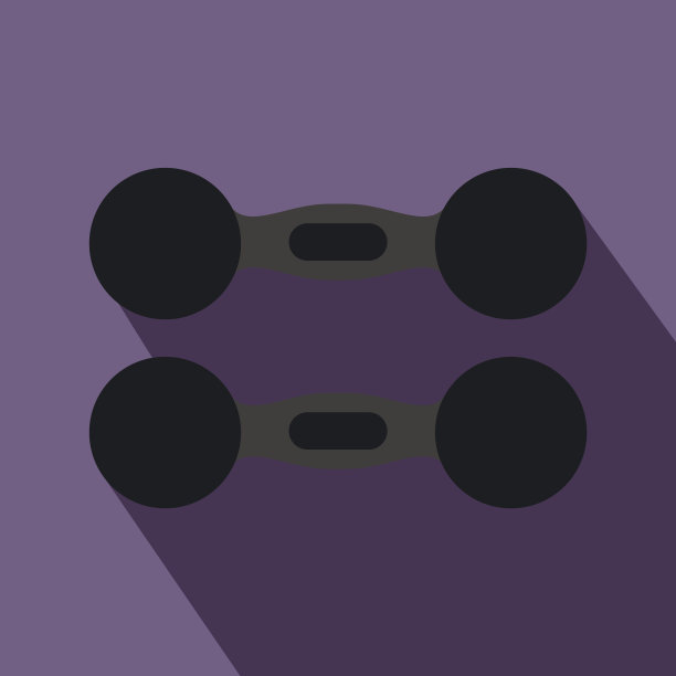 两个哑铃图标在平面风格图片下载