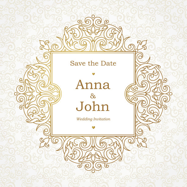 维多利亚风格的矢量装饰框架。图片下载