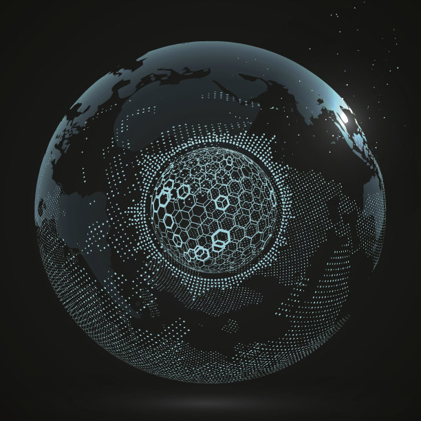未来的全球化界面，一种科技感的抽象图形。图片下载