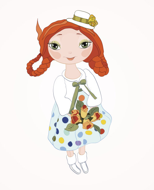 矢量插图手工娃娃图片下载