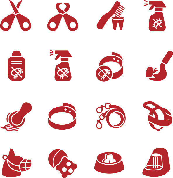 狗护理项目为字形图标，设置两个图片下载