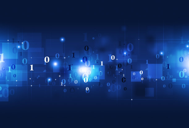 概念二进制代码蓝色背景图片下载