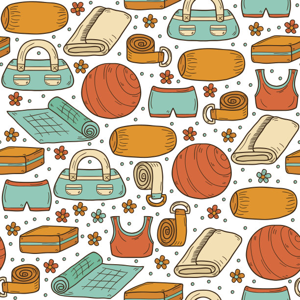 无缝瑜伽器材背景图片下载