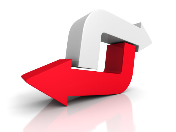 红色和白色的箭头指向相反的方向图片下载