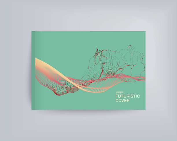 教科书，小册子或笔记本模型。业务手册。封面设计模板。生成的艺术。矢量插图。图片下载