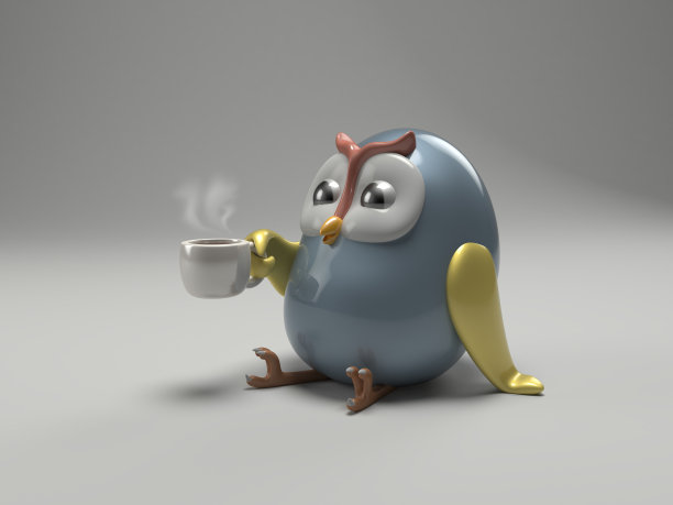 可爱的陶瓷猫头鹰。图片下载