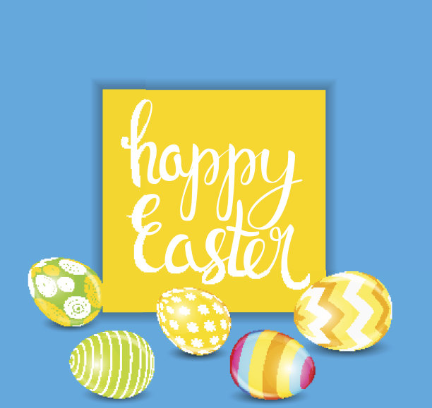 快乐复活节春天假期背景插图图片下载