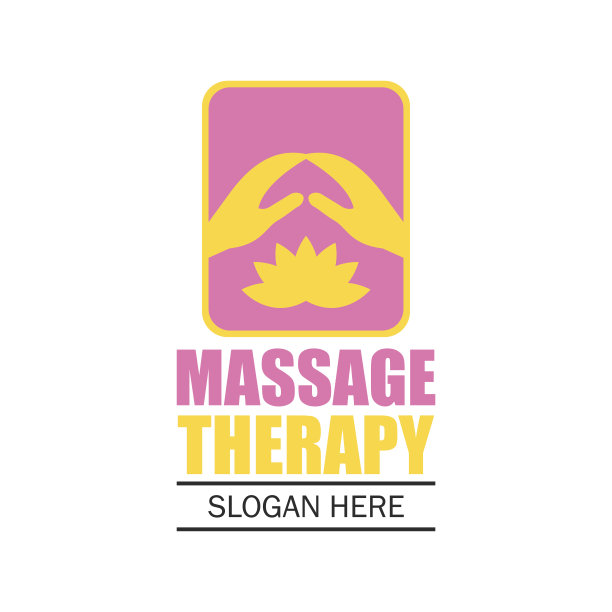 按摩疗法图标与文字空间为您的口号/标语，矢量插图图片下载