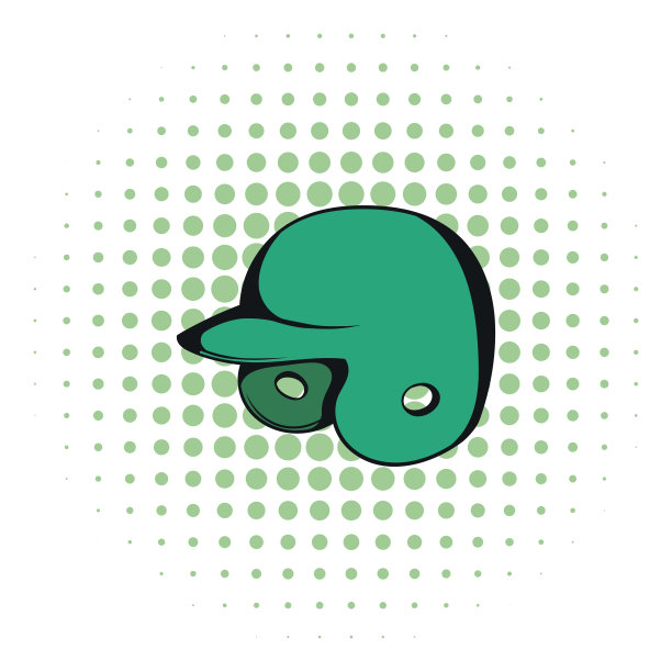 漫画风格的棒球头盔图标图片下载