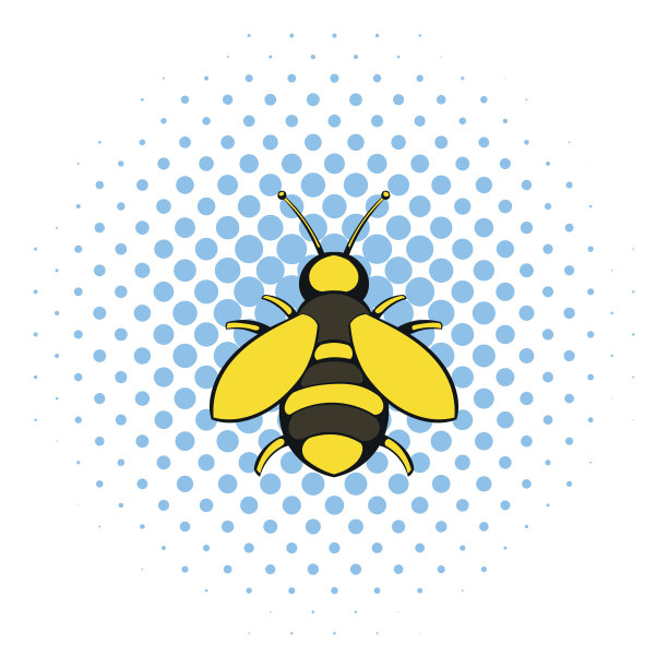 漫画风格的蜜蜂图标图片下载