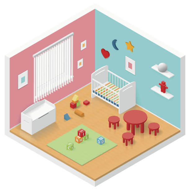 儿童游戏室等距图标设置图片下载