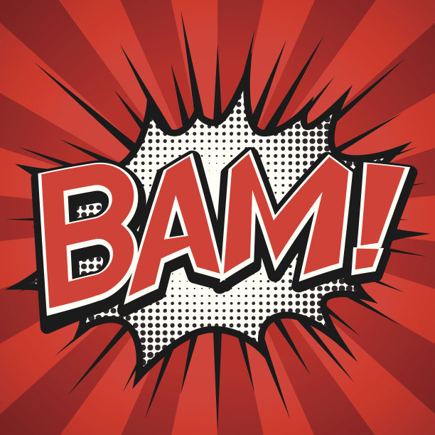 喜剧演讲泡泡，Bam，矢量插图图片下载