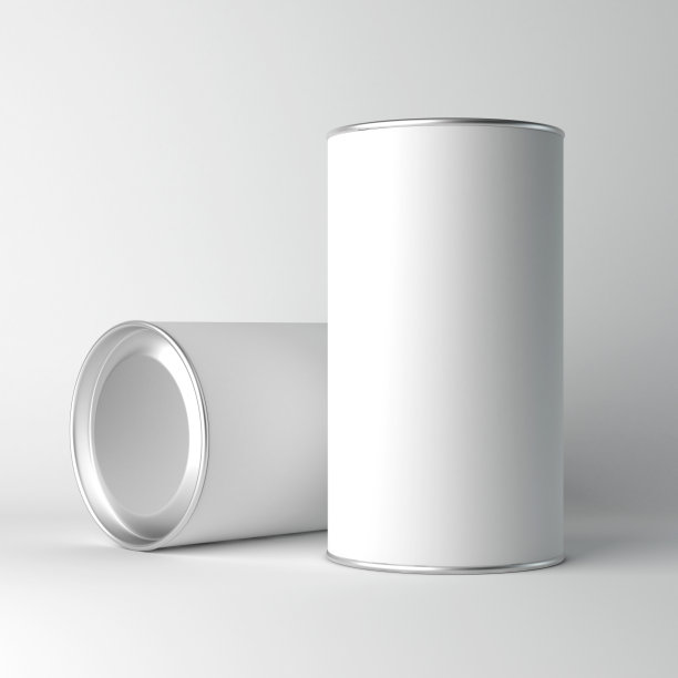 两个白色空白锡罐包装模型图片下载