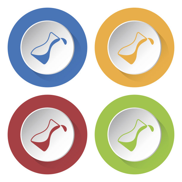 一组四个图标与烧瓶图片下载