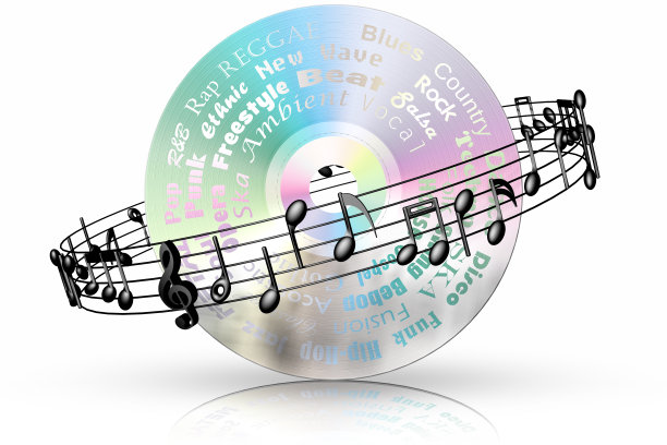 黑色五角星音乐CD。图片下载