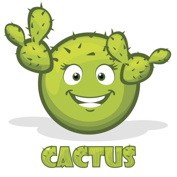 圆形仙人掌和文本矢量图片下载