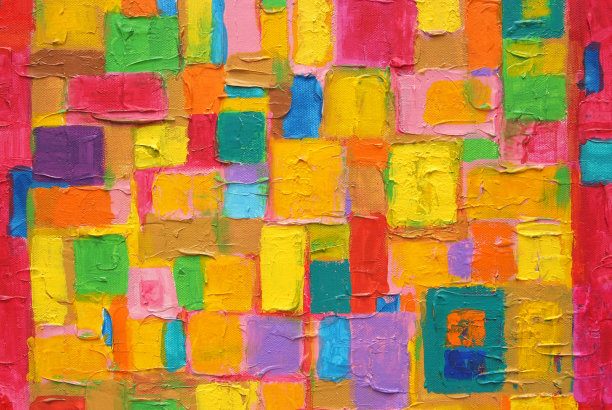 画布上的一幅原始抽象画的彩色图像图片下载