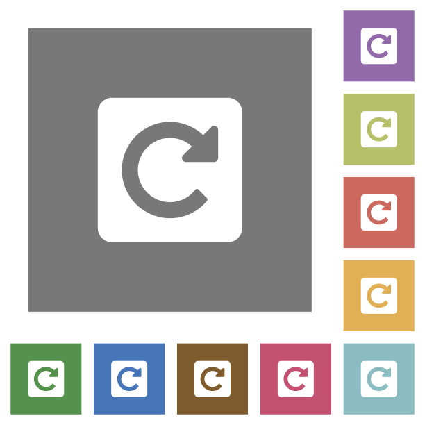 向右旋转方形平面图标图片下载