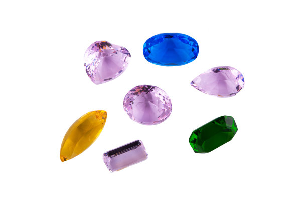 宝石石头模拟孤立在白色的背景图片下载