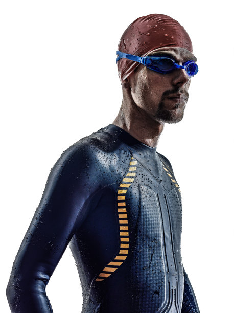 男子铁人三项铁人运动员游泳肖像图片下载