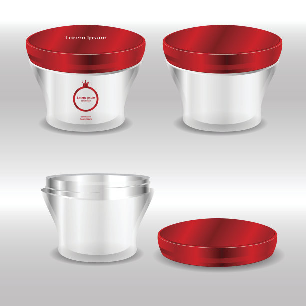 豪华化妆品瓶设置与孤立的背景图片下载