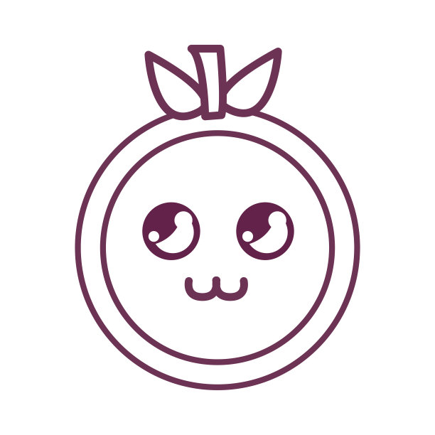 剪影kawaii可爱的思考橘子水果图片下载