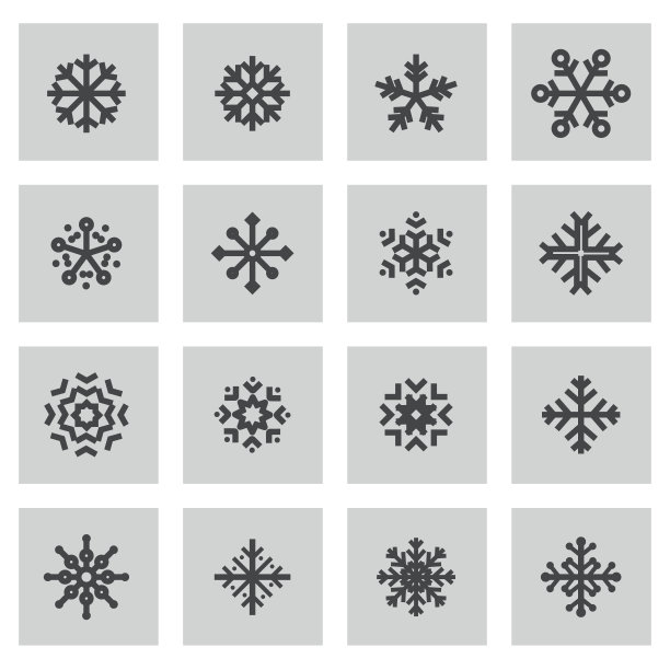 矢量雪花图标集图片下载