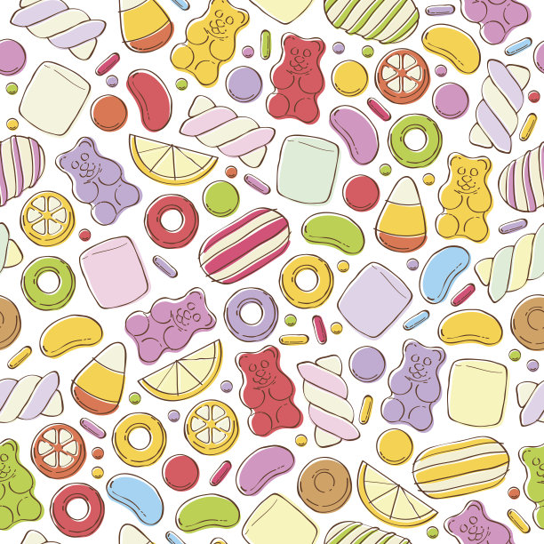 五彩缤纷的糖果模式。各种各样的糖果图片下载