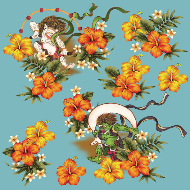 热带花和日本神图片下载