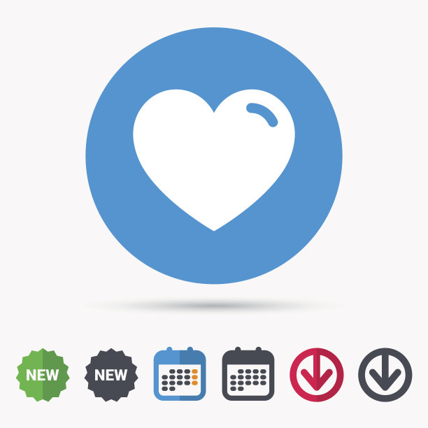 心的图标。浪漫的爱情信号。图片下载