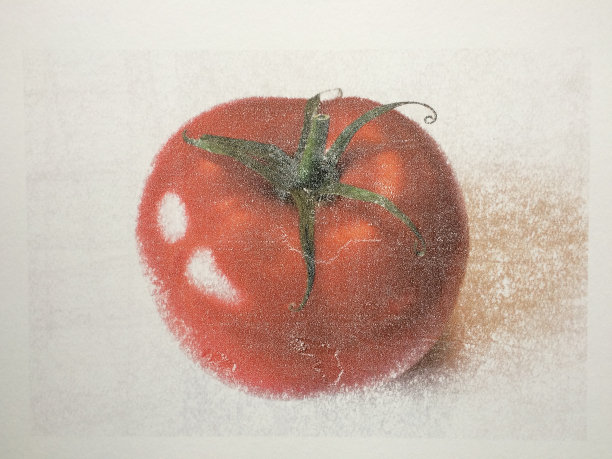 一个成熟的番茄风化的印记图片下载