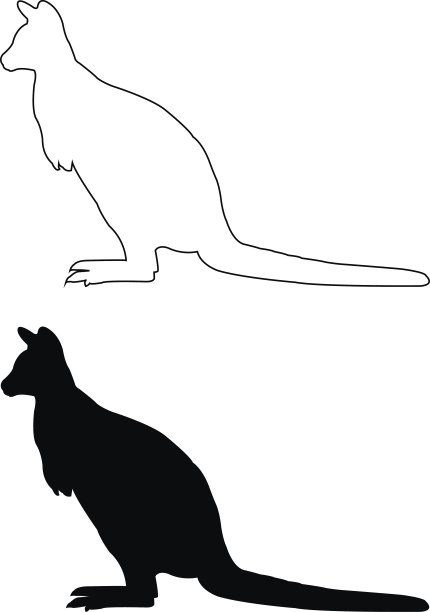 袋鼠轮廓图片下载