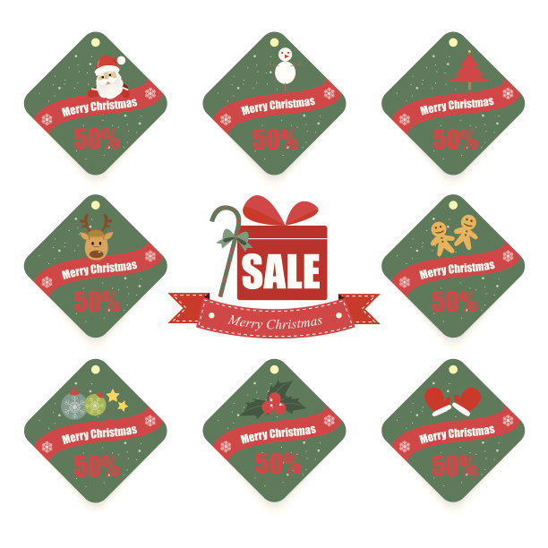 圣诞标签和图标图片下载