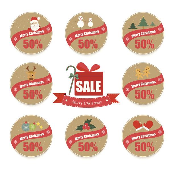 圣诞标签和图标图片下载
