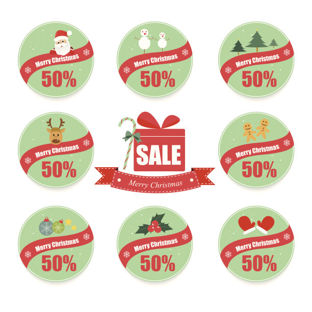 圣诞标签和图标图片下载