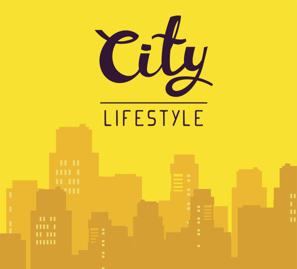 带有头部的大城市全景矢量图图片下载