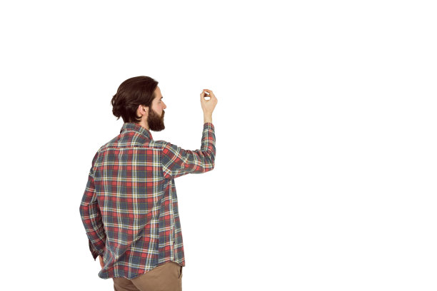 帅气的潮人用粉笔写字图片下载