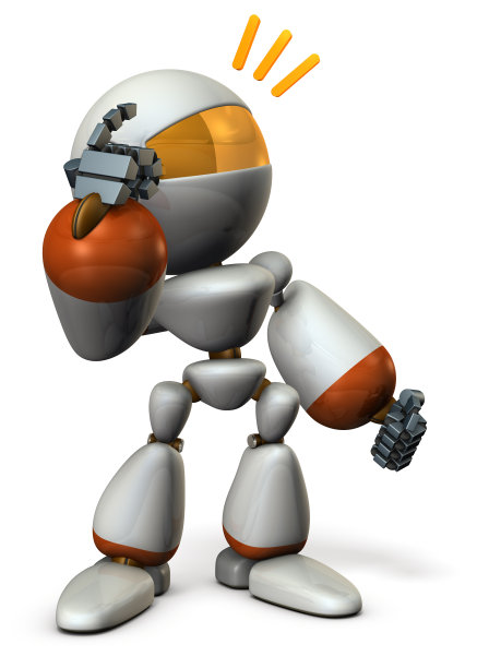 可爱的机器人拥有的能力，指向它的头。图片下载