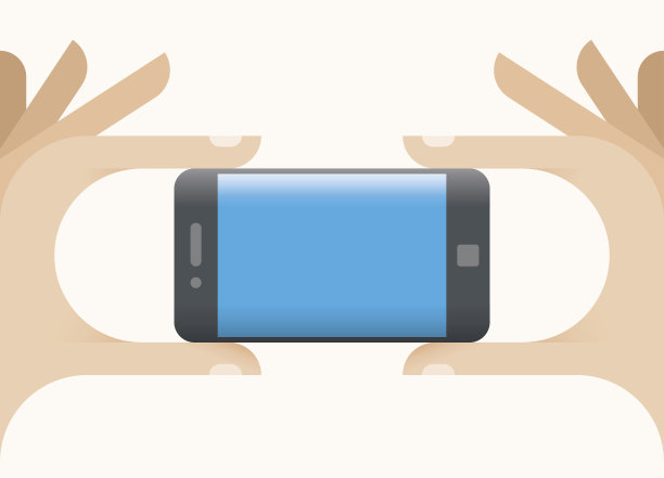 人的手握手机与弯曲屏幕边缘与复制空间为您的文本。创意-用户界面的新移动技术。图片下载