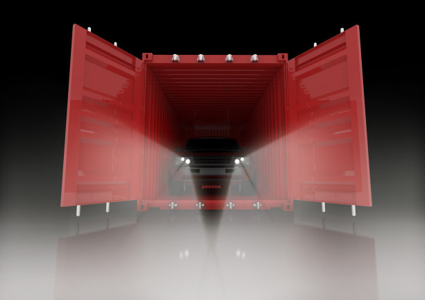 渲染容器内的汽车的插图图片下载