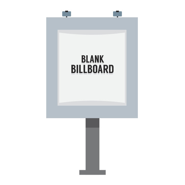 单一空白广告公告牌孤立在白色图片下载