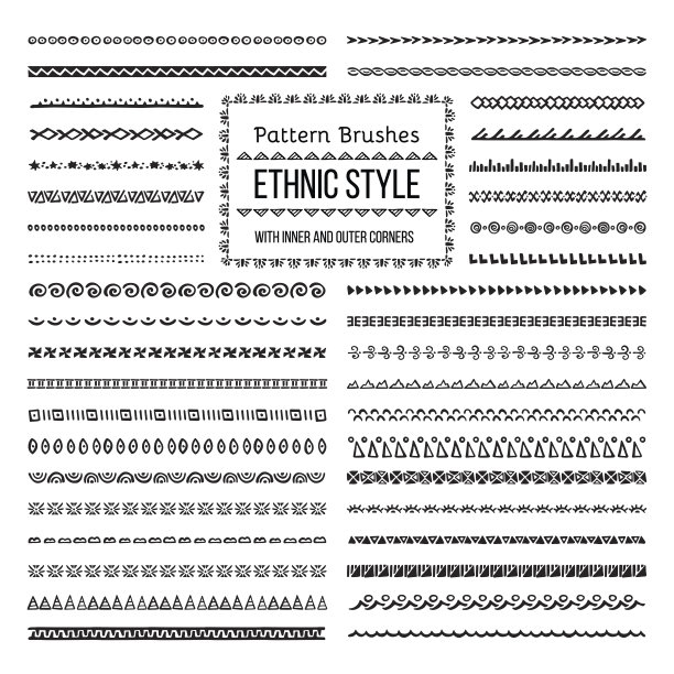 民族风格图案笔刷集素材图片